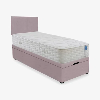Furniture Village Sleep Story - Memory Plus End Lift Ottoman Divan Set - Small Single - Plush Lilac
