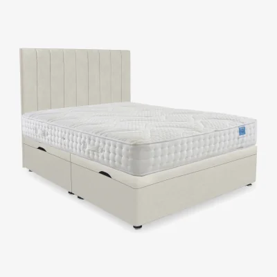 Furniture Village Sleep Story - Luxury Firm Side Lift Ottoman Divan Set - Double - Plush Ecru