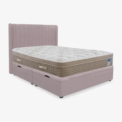 Furniture Village Sleep Story - PlushTech Side Lift Ottoman Divan Set - Super King - Plush Lilac