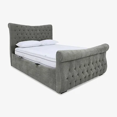 Furniture Village Sleep Story - Lance Left Hand Side Opening Ottoman Bed Frame - King Size - Dapple Sterling