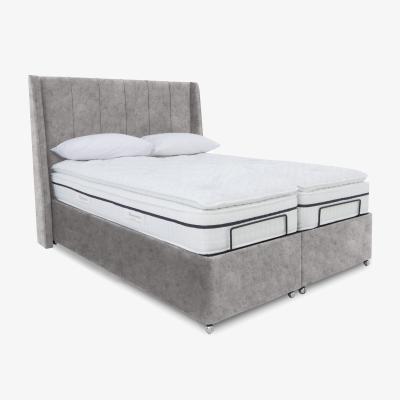 Furniture Village E-Motion Akira Dual Adjustable Ottoman Divan Base with Headboard - Super King - Daytona Silver