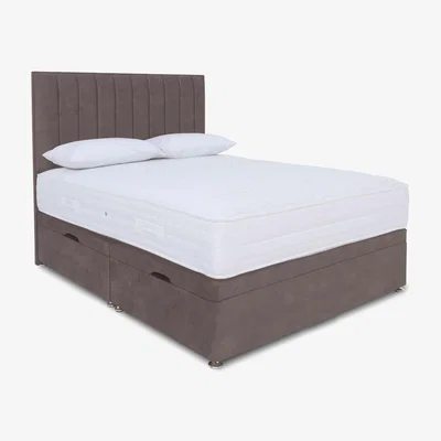 Furniture Village Sleep Story - Memory Pocket Manual Side Ottoman Divan Set - Small Double - Plush Mole