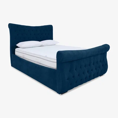 Furniture Village Sleep Story - Lance Right Hand Side Opening Ottoman Bed Frame - Double - Plush Pacific