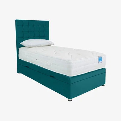 Furniture Village Sleep Story - Deluxe Firm Side Ottoman Divan Set - Single - Plush Atlantic