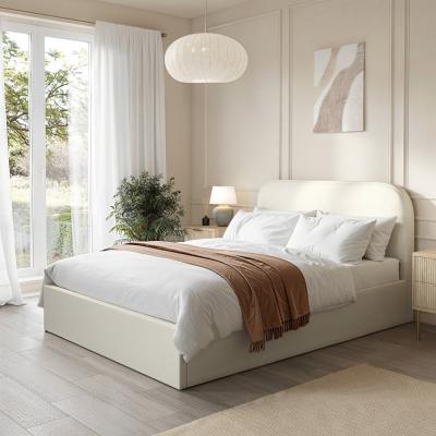 Furniture123 Cream Fabric Double Ottoman Bed Frame - Zara