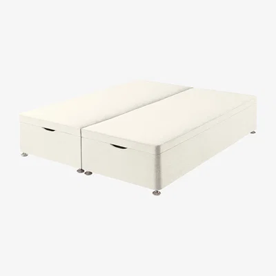 Feather & Black Harrison Spinks Classic Ottoman Divan Base, Double - Greek Islands Chalk