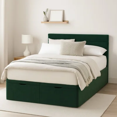 Habitat Millbrook Miller Double Fabric End Lift Ottoman Bed - Green