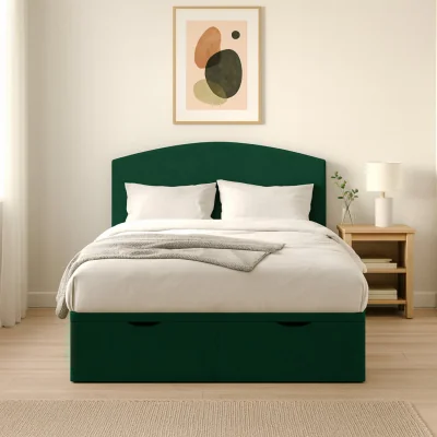 Habitat Millbrook Archer Double Fabric End Lift Ottoman Bed - Green