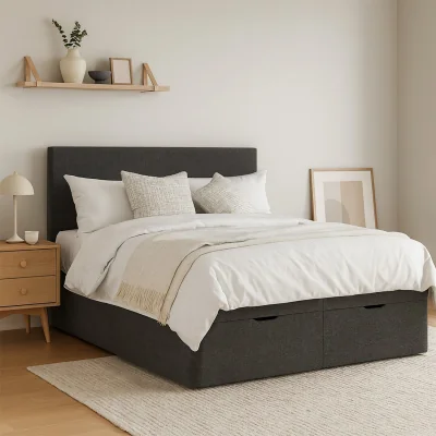 Habitat Millbrook Taylor Double Fabric EndLift Ottoman Bed- Charcoal