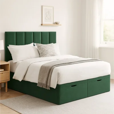 Habitat Millbrook Piper Superking Fabric EndLift Ottoman Bed-Green