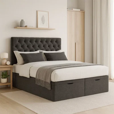 Habitat Millbrook Chester Double End Lift Ottoman Bed- Charcoal
