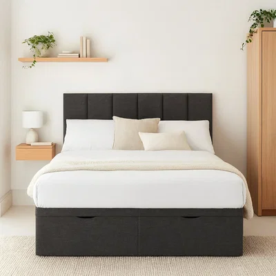 Habitat Millbrook Piper Double Fabric EndLift Ottoman Bed - Charcoal