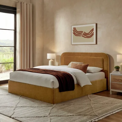 Habitat Habitat Jacey Superking End Lift Ottoman Bed - Mustard