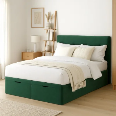 Habitat Millbrook Taylor Kingsize Velvet EndLift Ottoman Bed - Green