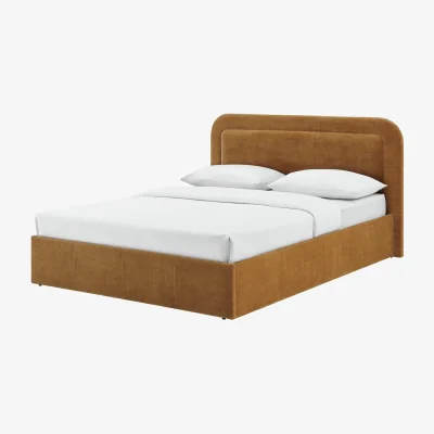Habitat Habitat Jacey Kingsize End Lift Ottoman Bed - Mustard