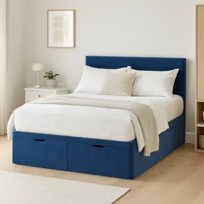 Habitat Millbrook Beds Double Fabric End Lift Ottoman Bed - Blue
