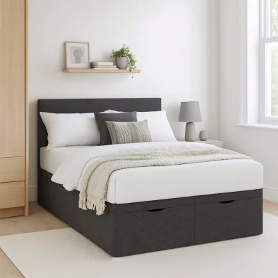 Habitat Millbrook Miller Double Fabric EndLift Ottoman Bed- Charcoal