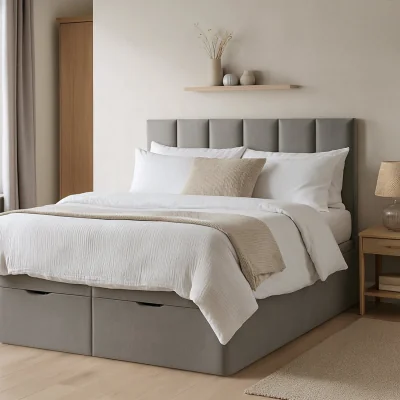 Habitat Millbrook Piper Kingsize Fabric EndLift Ottoman Bed - Grey