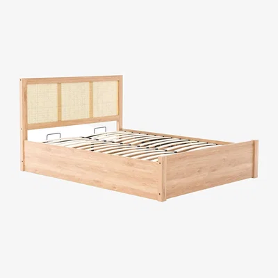 Homebase Croxley Rattan Ottoman King Bed Frame