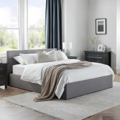 Happy Beds Rialto - King Size - Ottoman Bed - Grey - Fabric - 5ft - Happy Beds