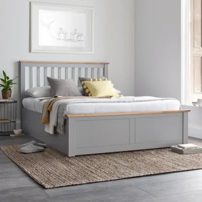 Happy Beds Malmo - Double - Ottoman Bed - Grey - Wood - Double - Happy Beds