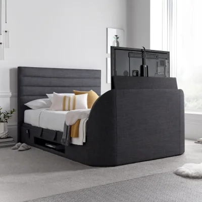 Happy Beds Appleby - King Size - Ottoman Storage Bed - Slate Grey - 5ft - Happy Beds