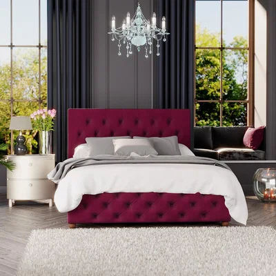 La Redoute Luna Velvet Luxury Button Tufted Storage Ottoman Bed