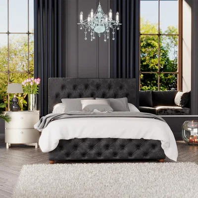 La Redoute Luna Velvet Luxury Button Tufted Storage Ottoman Bed