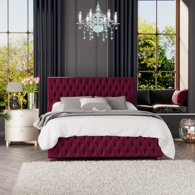 La Redoute Seren Velvet Luxury Chesterfield Ottoman Storage Bed