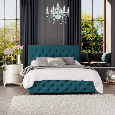 La Redoute Luna Velvet Luxury Button Tufted Storage Ottoman Bed