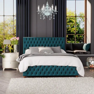 La Redoute Seren Velvet Luxury Chesterfield Ottoman Storage Bed
