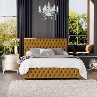 La Redoute Seren Velvet Luxury Chesterfield Ottoman Storage Bed
