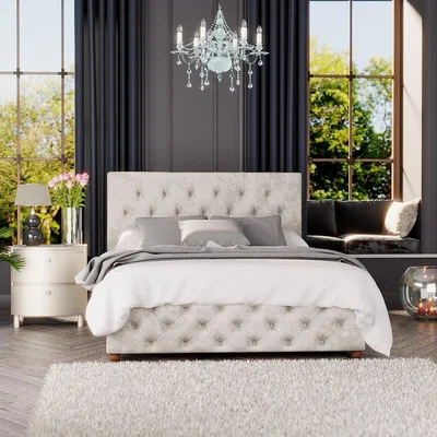 La Redoute Luna Velvet Luxury Button Tufted Storage Ottoman Bed