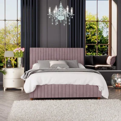 La Redoute Estella Velvet Luxury Vertical Tufted Storage Ottoman Bed