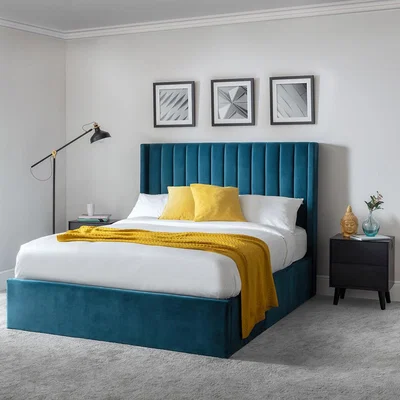 La Redoute Varese Scalloped Velvet Ottoman Storage Bed