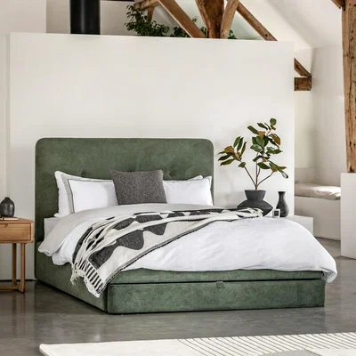 La Redoute Pizona Soft Weave Buttoned Storage Bed with Large End Drawer