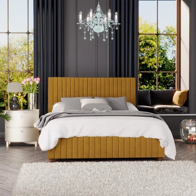 La Redoute Estella Velvet Luxury Vertical Tufted Storage Ottoman Bed