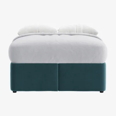 Loaf Bottoms Up Ottoman Bed, King (Sopping Seagrass Clever Velvet)