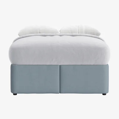 Loaf Bottoms Up Ottoman Bed, King (Blue Dungarees Clever Linen)