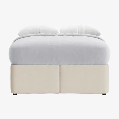 Loaf Bottoms Up Ottoman Bed, King (Whipped Cream Clever Boucle)