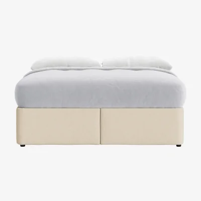 Loaf Bottoms Up Ottoman Bed, Superking (Sandy Shoe Clever Slubby Linen)
