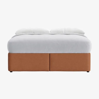 Loaf Bottoms Up Ottoman Bed, Superking (Cinnamon Bun Clever Linen)