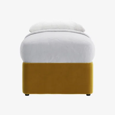 Loaf Bottoms Up Ottoman Bed, Single (Honey Pot Clever Velvet)