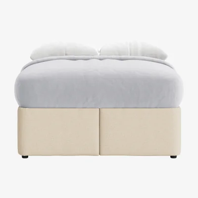 Loaf Bottoms Up Ottoman Bed, King (Sandy Shoe Clever Slubby Linen)