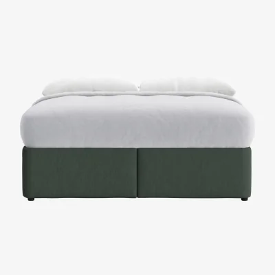 Loaf Bottoms Up Ottoman Bed, Superking (Stilton Blue Clever Slubby Cotton)