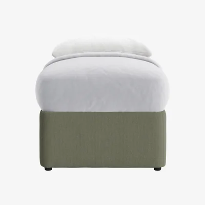 Loaf Bottoms Up Ottoman Bed, Single (Sage Sprig Clever Slubby Cotton)