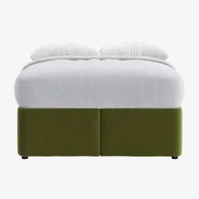 Loaf Bottoms Up Ottoman Bed, Double (Grass Clippings Clever Velvet)