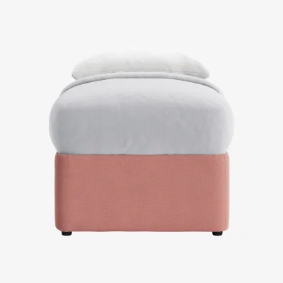 Loaf Bottoms Up Ottoman Bed, Single (Pudding Pink Clever Linen)