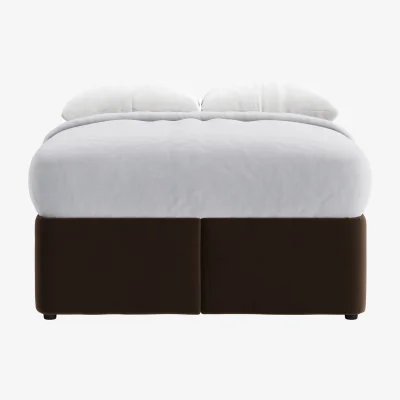 Loaf Bottoms Up Ottoman Bed, Double (Warm Brownie Clever Velvet)