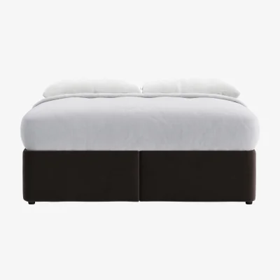 Loaf Bottoms Up Ottoman Bed, Superking (Coal Scuttle Clever Velvet)